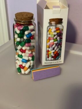 Message in a Bottle Capsule Jar with paper for positives notes